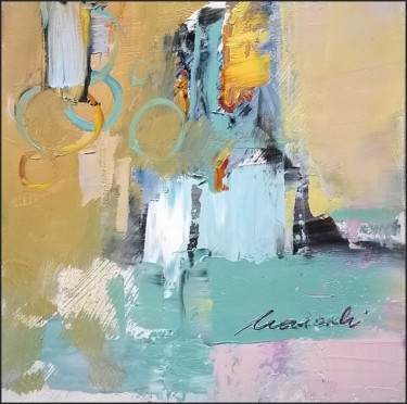 Painting titled "Abstrakcja 6" by Kazimierz Mordarski, Original Artwork, Oil