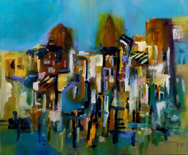 Le bastion des derniers soleils Peinture intitulée "Le bastion des dern…" par Muriel Cayet, Œuvre d'art originale, Acrylique Monté sur Châssis en bois
