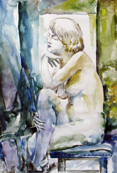 Contemplation 绘画 标题为“Contemplation” 由Zsolt Székelyhidi, 原创艺术品, 水彩