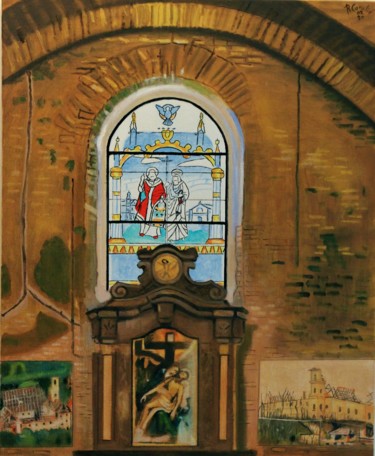 「N° 1103. Vukovar :…」というタイトルの絵画 R. Cavaliéによって, オリジナルのアートワーク, オイル ウッドストレッチャーフレームにマウント