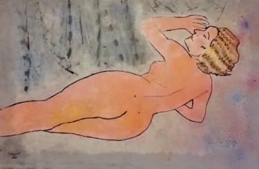 Nue en sommeil 绘画 标题为“Nue en sommeil” 由Patricia Mazzeo, 原创艺术品, 丙烯