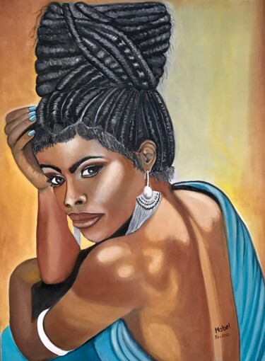 Peinture intitulée "Bela Negra" par Mabel Maria Dos Viana, Œuvre d'art originale, Huile