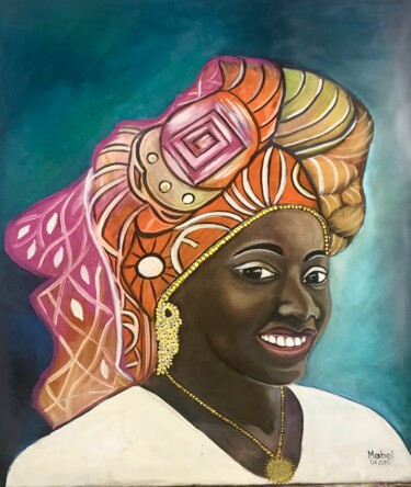 Pintura titulada "Fantasia negra- fes…" por Mabel Maria Dos Viana, Obra de arte original, Oleo