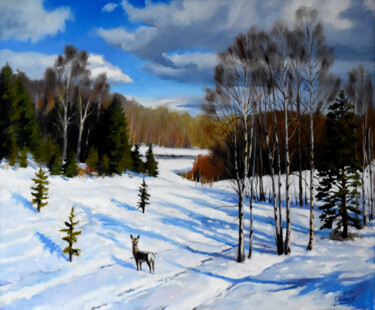 The winter forest #artistsupportpledge Painting titled "The winter forest #…" by Serghei Ghetiu, Original Artwork, Oil