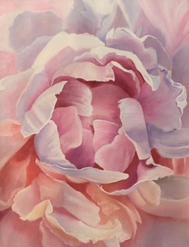 绘画 标题为“Peony” 由Elena Cruz, 原创艺术品, 油 安装在木质担架架上