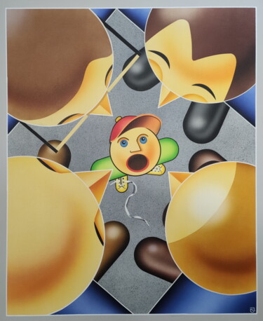 Painting titled "Désarroi" by Michel Jegerlehner, Original Artwork, Airbrush