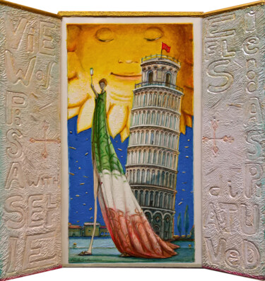 雕塑 标题为“VIEW OF PISA, WITH…” 由Carlo Salomoni, 原创艺术品, 丙烯 安装在其他刚性面板上