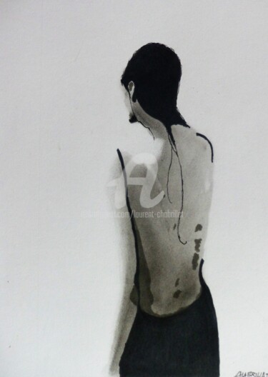 Drawing titled "Tenue de soirée #ar…" by Laurent Chabrillat, Original Artwork, Charcoal