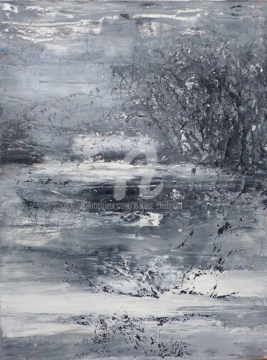 Au bord de l'étang du Merle Peinture intitulée "Au bord de l'étang…" par Laurent Chabrillat, Œuvre d'art originale, Acrylique Monté sur Châssis en bois