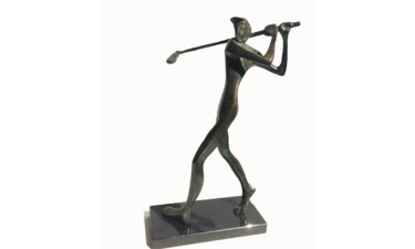 Golfer 雕塑 标题为“Golfer” 由Kristof Toth, 原创艺术品, 青铜