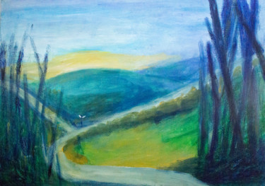 Malerei mit dem Titel "Wegweiser" von Jutta Blühberger, Original-Kunstwerk, Pigmente