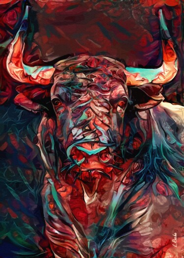 Red Bull - Mix media -70x50 cm