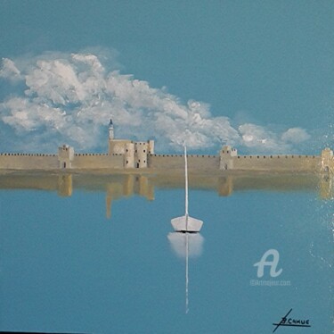 Peinture intitulée "Aigues Mortes" par Bernard Cahue, Œuvre d'art originale, Huile