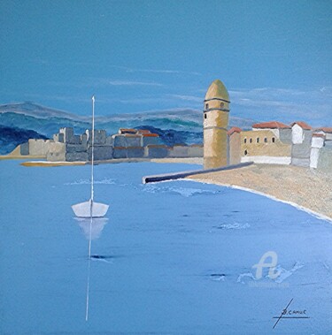 Peinture intitulée "Collioure" par Bernard Cahue, Œuvre d'art originale, Huile