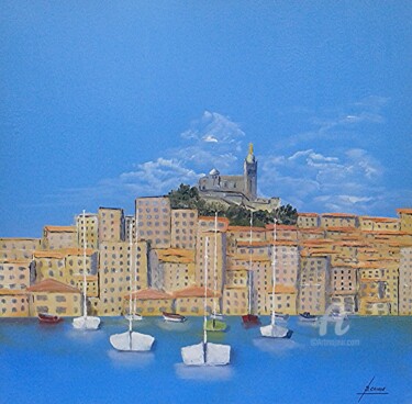 Peinture intitulée "La Bonne Mère" par Bernard Cahue, Œuvre d'art originale, Huile
