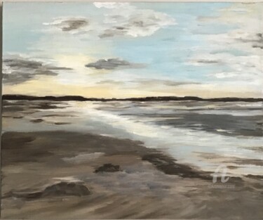 Peinture intitulée "Baie de Somme" par Valerie Sandrin, Œuvre d'art originale, Huile Monté sur Châssis en bois