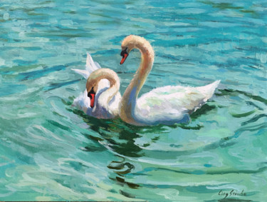 The Lover Painting titled "The Lover" by Ling Strube, Original Artwork, Oil