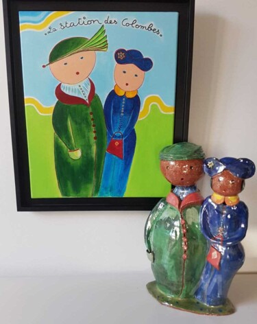 "Sorti de tableau 1" başlıklı Heykel Moune Céramique tarafından, Orijinal sanat, Seramik
