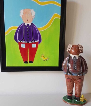 "Sorti de tableau 2" başlıklı Heykel Moune Céramique tarafından, Orijinal sanat, Seramik