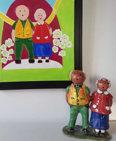 "Sorti de tableau 3" başlıklı Heykel Moune Céramique tarafından, Orijinal sanat, Seramik