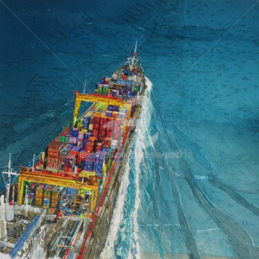 Collages intitulée "S 493" par Patrick Demelenne, Œuvre d'art originale, Collages