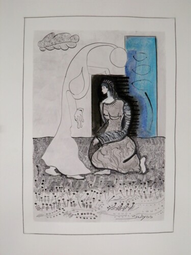 Dessin intitulée "Le Sacre de Féconde" par Marc Bulyss, Œuvre d'art originale, Encre