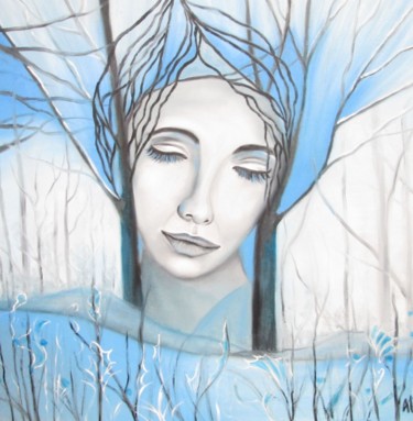 Peinture intitulée "The blues" par Alix, Œuvre d'art originale, Huile