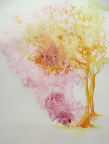 Renaissance - arbre de vie - encres acryliques sur papier Painting titled "Renaissance - arbre…" by Clau Redier-Clément, Original Artwork, Ink