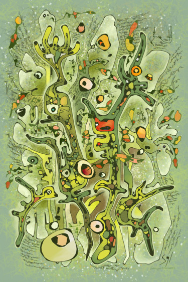 Arts numériques intitulée "Verbiages trompeurs" par Sylvie Dessert (Syl), Œuvre d'art originale, Peinture numérique