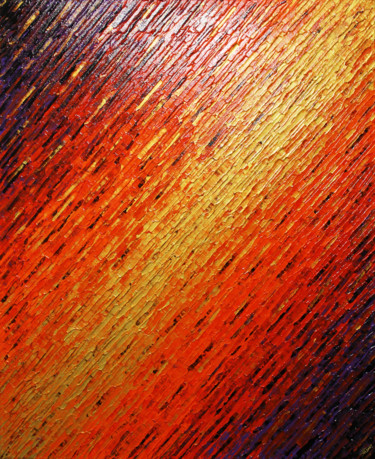 Texture couteau or rouge violette. Peinture intitulée "Texture couteau or…" par Jonathan Pradillon, Œuvre d'art originale, Acrylique Monté sur Châssis en bois