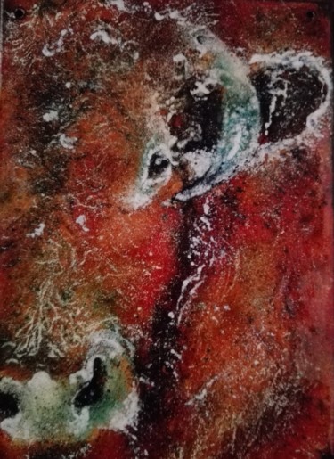 Lulubelle III Pink floys - Pièce unique Peinture intitulée "Lulubelle III Pink…" par Isabelle Mathis, Œuvre d'art originale, Émail