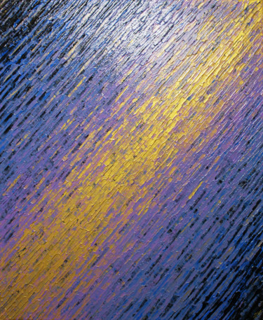 Texture couteau or bleue violette Peinture intitulée "Texture couteau or…" par Jonathan Pradillon, Œuvre d'art originale, Acrylique Monté sur Châssis en bois