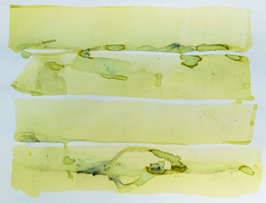 Peinture intitulée "encre verte" par Elisabeth Laplante, Œuvre d'art originale, Encre