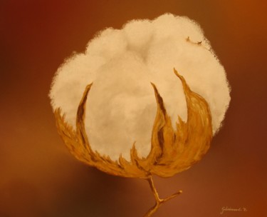 제목이 "Fleur de coton (3)"인 그림 Etienne Guérinaud로, 원작, 파스텔 기타 단단한 패널에 장착됨