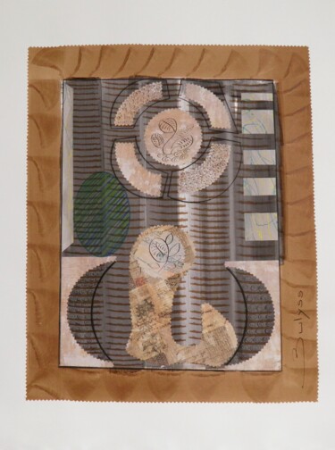 Tekening getiteld "Untitled N° 703" door Marc Bulyss, Origineel Kunstwerk, Collages