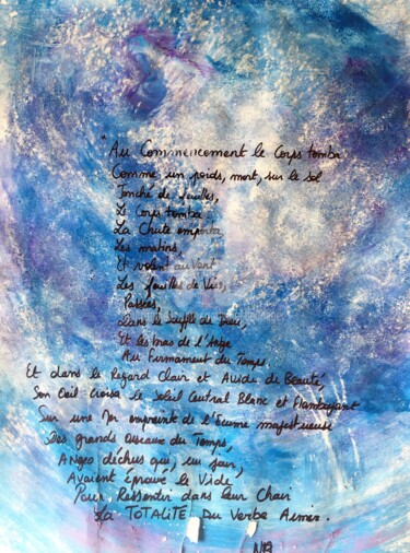 绘画 标题为“UN JOUR BLEU.” 由Nathalie Bellanger, 原创艺术品, 粉笔