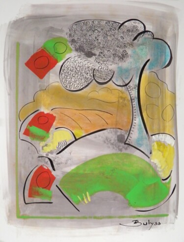 Tekening getiteld "Un soir d'été" door Marc Bulyss, Origineel Kunstwerk, Inkt