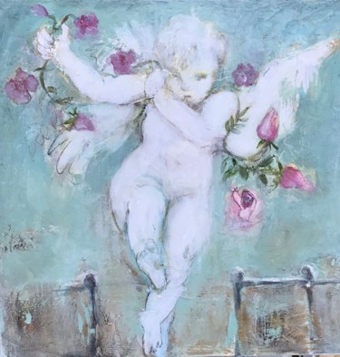 Painting titled "Leap of Faith" by Cindy Moore Caird, Original Artwork, Oil