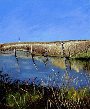 Peinture intitulée "Et au loin le cloch…" par Pascal Baudot, Œuvre d'art originale, Huile Monté sur Châssis en bois