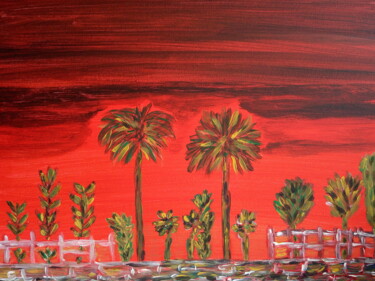 Malerei mit dem Titel "coucher de soleil" von Estelle.L, Original-Kunstwerk, Acryl