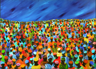 Peinture intitulée "L'intrus" par Nadodo, Œuvre d'art originale, Acrylique Monté sur Châssis en bois