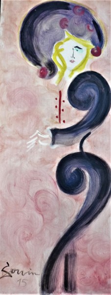 Peinture intitulée "Élégante et arabesq…" par Servin, Œuvre d'art originale, Huile