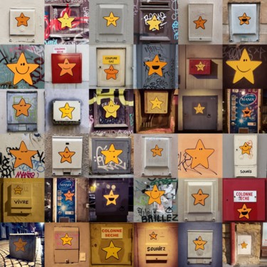 Étoiles apporte-bonheur Street art Photographie intitulée "Étoiles apporte-bon…" par Ax Creart, Œuvre d'art originale, Photographie numérique
