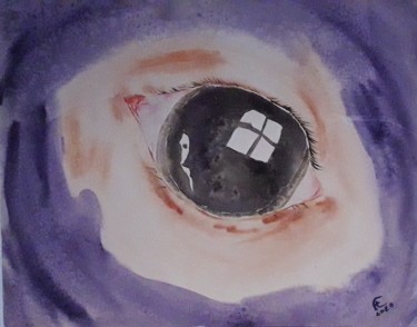 Peinture intitulée "dernier regard 3" par Fabien Lheuillier, Œuvre d'art originale, Aquarelle