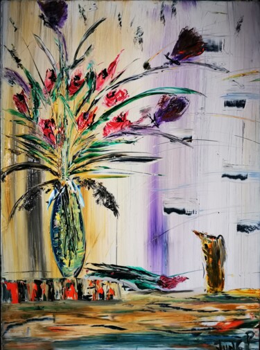 Peinture intitulée "lilly" par Pascal Jung, Œuvre d'art originale, Huile