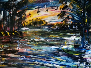 Peinture intitulée "dream paradise" par Pascal Jung, Œuvre d'art originale, Huile