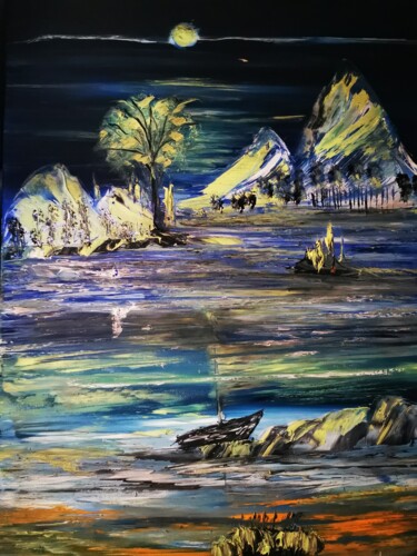 Peinture intitulée "voyage de l'âme" par Pascal Jung, Œuvre d'art originale, Huile