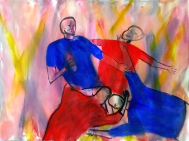 Schilderij getiteld "contact sport" door David Callahan, Origineel Kunstwerk, Acryl