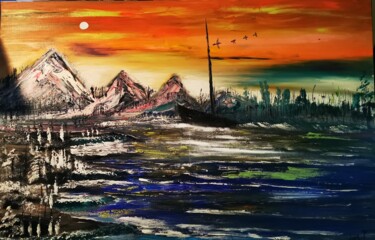 Peinture intitulée "ON WAITING" par Pascal Jung, Œuvre d'art originale, Huile