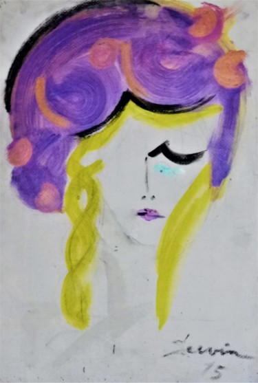 Peinture intitulée "Jeune fille au chap…" par Servin, Œuvre d'art originale, Huile